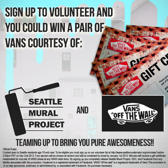 Sign up to volunteer and you could win a pair of VANS
